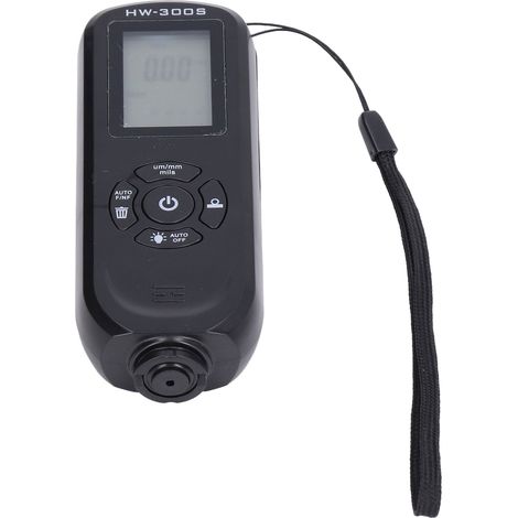 HW-300S jauge d'épaisseur numérique LCD rétroéclairé avec revêtement métallique (sans piles) écran vertical noir (1/5)