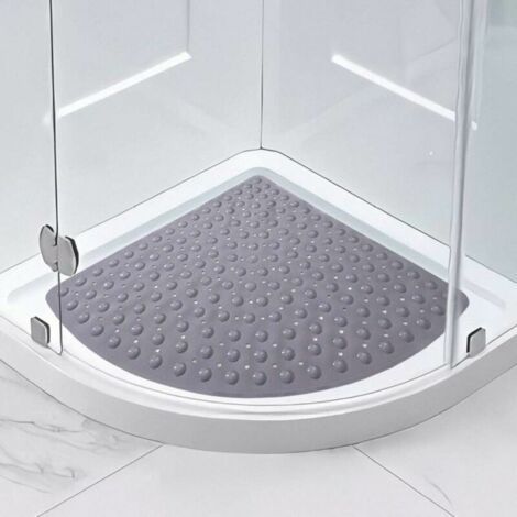 Tigrezy Antidérapant pour baignoire et douche Gris 80CMX80CM antidérapant tapis de baignoire Triangle tapis de baignoire pour adultes enfants sûr douche pied coussinet lavable en Machine tap (1/4)