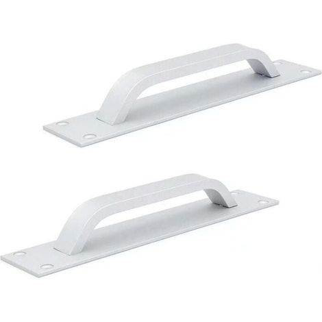 Juego de 2 manijas de aleación de aluminio para puertas corredizas, manijas para puertas cortafuegos, manijas para puertas de gabinete, push-pull, 20 cm x 4 cm, plateadas, AAFGVC (1/5)
