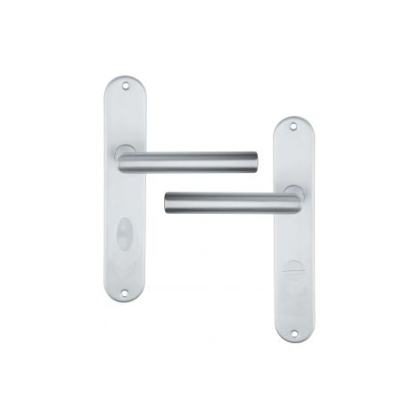 Ouvre&Déco – Poignée de porte intérieure design en Aluminium anodisé argent F1 sur plaque Conda et Déconda entraxe 195 mm, DUBLINO
