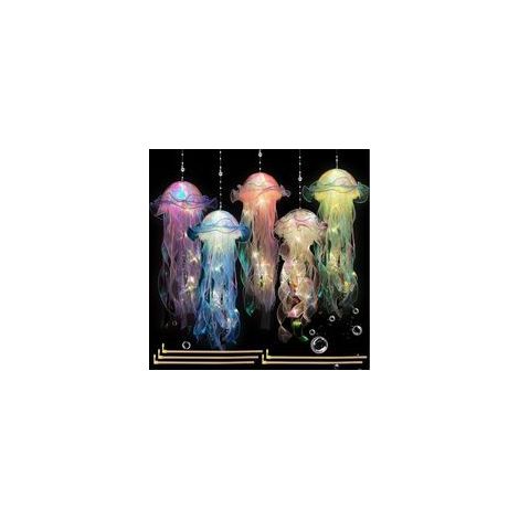 Lote de 5 farolillos colgantes de medusas - Lámpara de medusa - Decoración para fiestas - Clase E