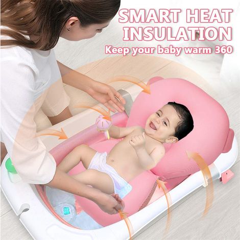 Tragbare Babybadewanne, faltbare Babybadewanne, rutschfestes Duschbecken mit Babykissen für Kinder (1/5)