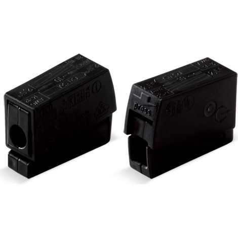 Schnellverbinder für Beleuchtung, 2,5 mm², erhöhte Temperaturbeständigkeit bis 120 °C, schwarz, 224-104 / Packung mit 100 Stück/ (1/2)