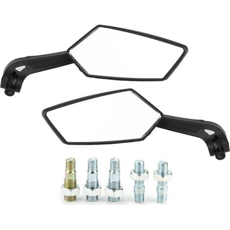 Rétroviseur latéral rétro noir pour moto, ensemble de 2 pièces, barre en l et barre R (1/5)