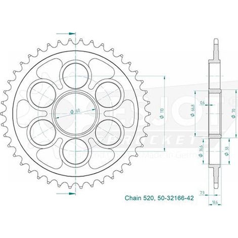 Esjot - couronne - 520 - 42 dents
