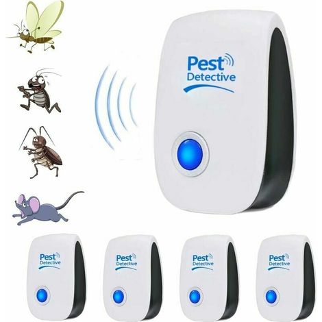 Ultrasonic Repellent, Ultrasonic Repellent For Rat, Spider, Mice, Ants, Cockroaches, Bed Bugs And Other Rodents (4 Units) (1/5)