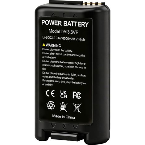 Pile Alarme BAT25 BAT26 BatLi26 3,6V 6000mAh Li-SOCl2, Batterie de Rechange Compatible avec Systèmes, Pile Haute Performance (1/5)