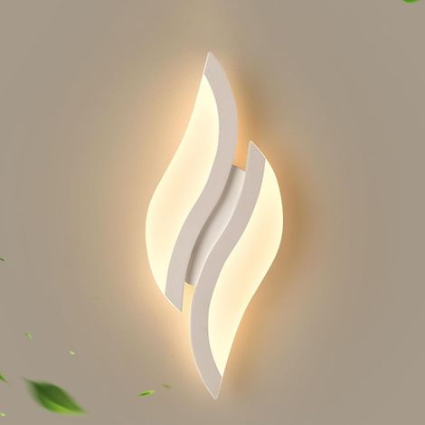 Applique murale LED 12W Moderne - Blanc - 3000K - Double source - Éclairage pour couloir balcon escalier Label (1/4)