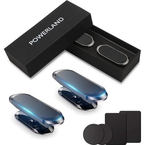Support Téléphone Voiture Magnétique - Rotation 360° - Fixation Adhésive 3M VHB - Compatible Tous Smartphones 3,5 À 7 Pouces - Lot De 2 (1/4)