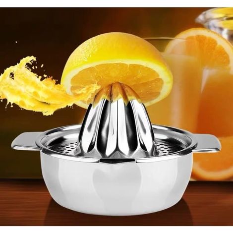 Presse Agrume Manuel, Lavable Inox Presse Citron Orange Limes Orange Juicer vec Réservoir. (1/2)