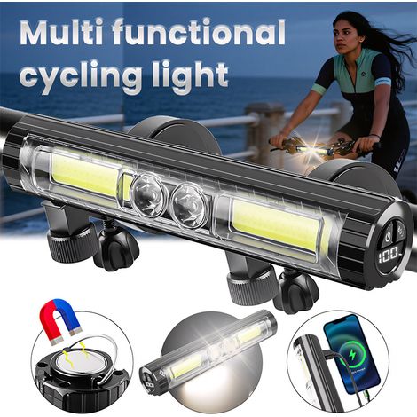 Fahrradlicht für den Nachtgebrauch, 1500 Lumen Fern- und Abblendlicht, OLED-Display, USB-C wiederaufladbar, IPX6 wasserdicht, geeignet für Mountainbikes, Mountainbikes und Citybikes. (1/5)