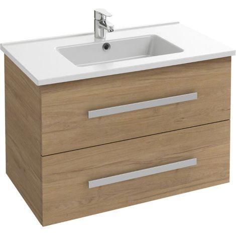 Mueble bajo lavabo suspendido 80 cm JACOB DELAFON Ola up roble (1/5)
