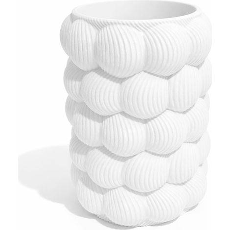 Vase décoratif, blanc, structurel, design, sculpture moderne (1/3)