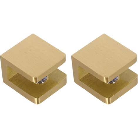 2 Pieces Bracket Fixing Office Pieces Brass Clamp Glass Heavy Mount