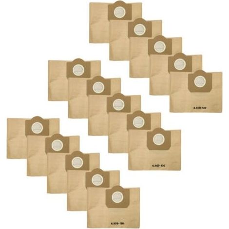 Sacs WD3 pour Aspirateur 6.959-130.0, lot de 15 Sacs d'aspirateur Premium Filtres en Papier Sacs Filtrants pour Krcher MV3 WD3P (1/5)