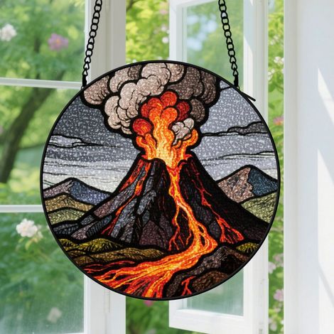 12.5cm Suspension en vitrail, attrape-soleil artistique coloré, décoration fenêtre jardin, cadeau Noël, Anniversaire pour femme, homme, sœur (1/5)