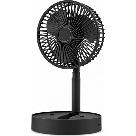 Portable foldable and extendable USB fan 3 speeds black (1/5)