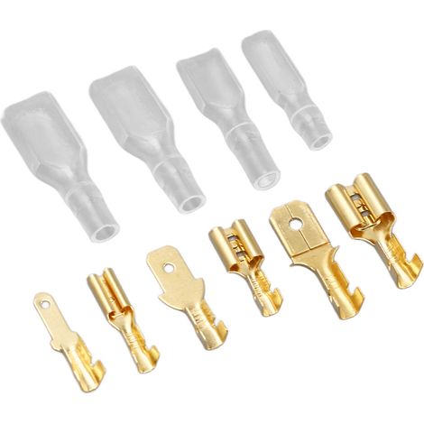Kit de cosses assorties laiton mâle femelle connecteurs bout à bout avec gaine nylon bornes à sertir (1/5)