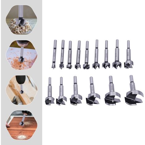 15 piezas de brocas para madera para torneado Brocas Forstner Brocas métricas Kit de herramientas para trabajar la madera 10-50 mm (1/5)