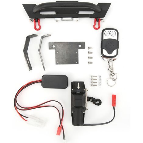 Pare-chocs avant RC avec treuil électrique et télécommande pour Axial Scx10 III Pickup (1/5)