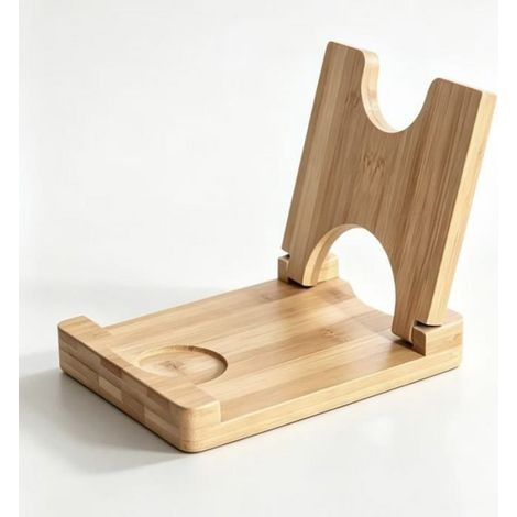 Support Couvercle Et Cuillère - En Bambou Naturel - Pour Plan De Travail Cuisine - 1 Pièce (1/4)