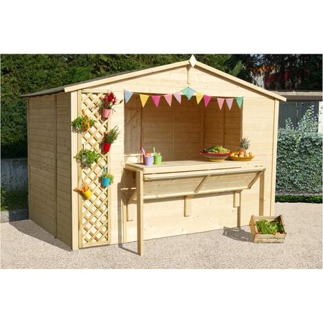 Chiosco Rio 310x184cm abete grezzo non trattato pareti 19mm porta singola Losa (1/5)