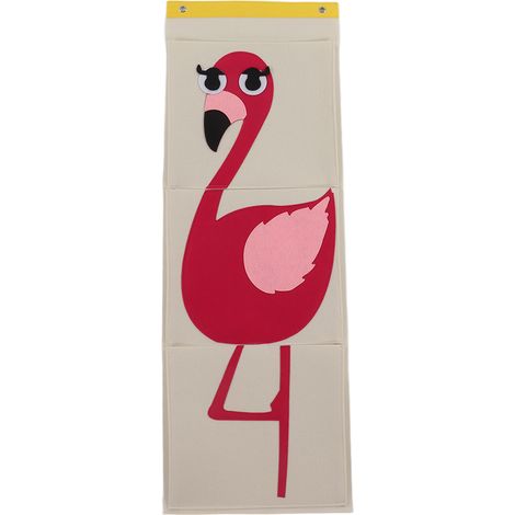 Pochette de rangement murale 3 niveaux pour placard, lit bébé, motif animal en feutre, type oiseau, 100,7x35 cm, accrochée au-dessus de la porte