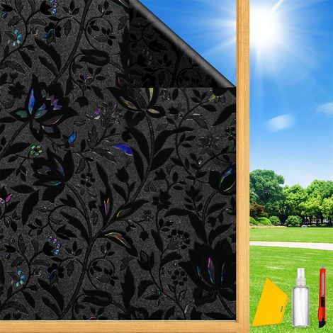45 x 300 cm schwarzes Tulpen-Wärmedämmglas mit Anti-Spionage-Funktion