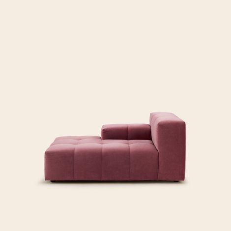 Méridienne modulable G en Effet capitonné en velours Opal UBERTO (1/4)
