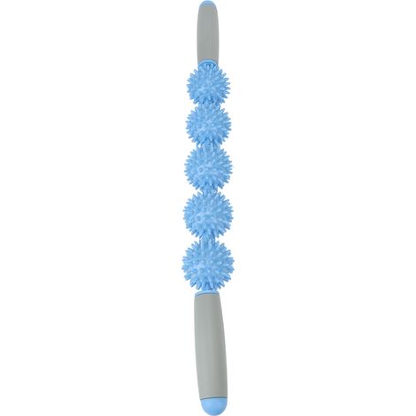 Rouleau de massage musculaire Fascia Blaster bleu clair à cinq billes, rouleau de massage relaxant à picots, masseur anti-cellulite, outil de récupération sportive (1/5)