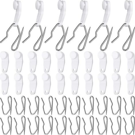 Ensemble de 80 crochets pour poulies de rideaux, accessoires de poulies silencieuses en plastique à roulement à billes, accessoires de rideaux faciles à remplacer