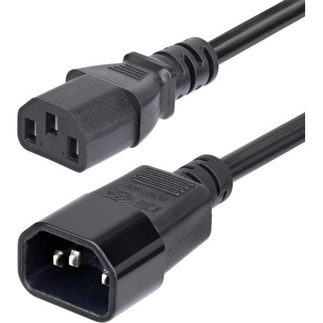 StarTech.com Cordon de Rallonge Électrique de 4,5m, Cordon d'Alimentation PDU C14 à C13, 15A 250V, 14AWG, Câble d'Alimentation AC pour PDU/Alimentation, Certifié KEMA-KEUR