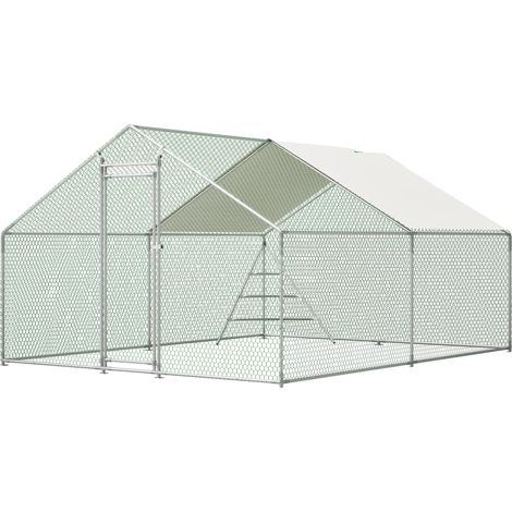 Poulailler, Construction Métallique Résistante aux Intempéries, Securisé et Spacieux, 3m multiplier 4m (1/2)