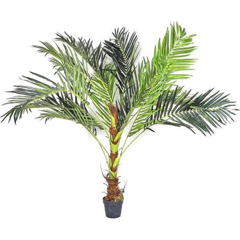 The Home Deco Factory – Plante verte artificielle palmier H125 cm – Décoration intérieure – Résistante aux UV – Entretien facile