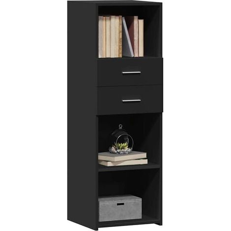 Buffet de Cuisine Haut Noir 40x42,5x124 cm - Meuble Rangement avec Étagères en Bois d'Ingénierie pour Salon et Salle à Manger (1/5)