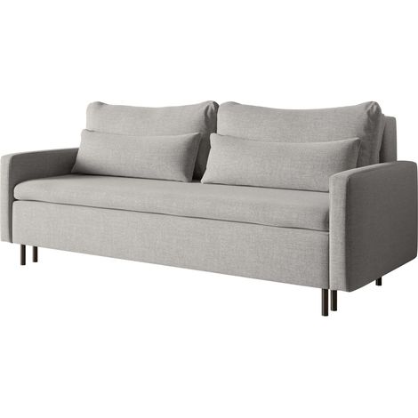 Selsey Umpro – 3-Sitzer Sofa mit Schlaffunktion und Bettkasten, Chenille, Grau