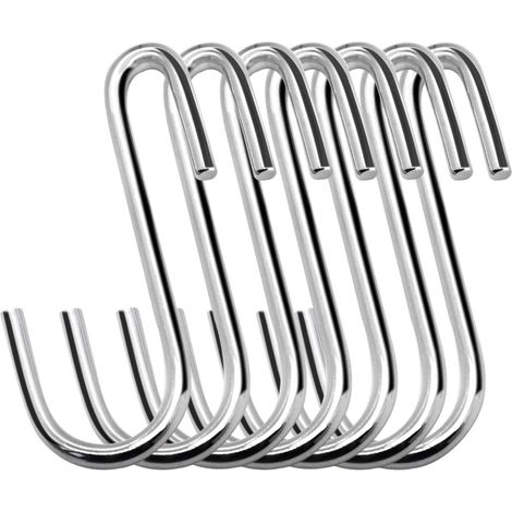 20er-Pack robuste 6 cm große S-förmige Haken zum Aufhängen für Küche, Bad, Schlafzimmer und Büro (20er-Pack, klein, silberfarben) (1/5)