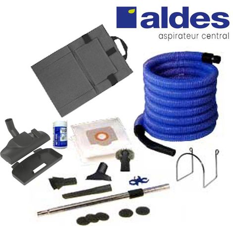 Aldes – Kit complet d’accessoires de nettoyage pour aspiration centralisée – Flexible 7.50 m – Diamètre 34 mm – Pour centrale Dooble (1/5)