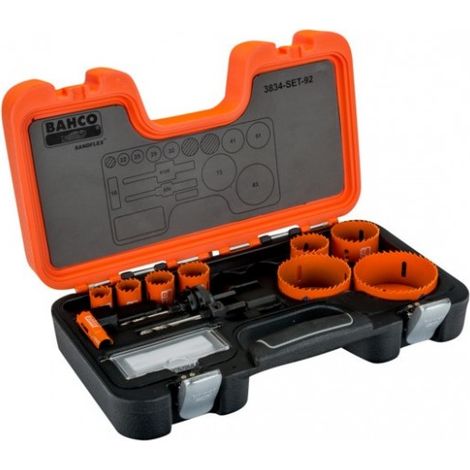 BAHCO - Coffret de scies trépans bimétal Sandflex pr plaques métal/bois, 16x83 mm - 11 p