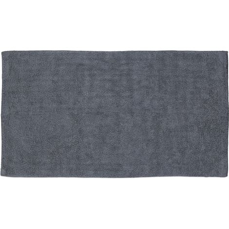 Tappeto da bagno rettangolare 70 x 120 cm morbido antiscivolo decorativo bagno in cotone grigio 130009421