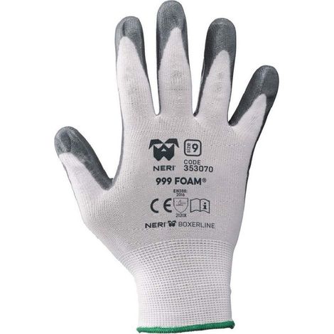 Guantes de Protección para Trabajo NBR 999 Foam en Color Gris en Talla 7 (1/4)