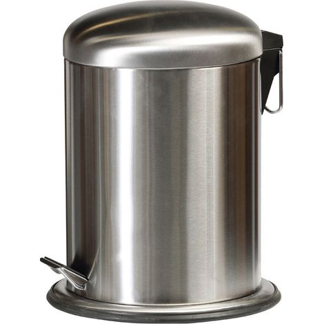 Poubelle à pédale inox 5L - 24 x 24 x 31 cm - Inox satiné - Lot de 4 - Dbmark