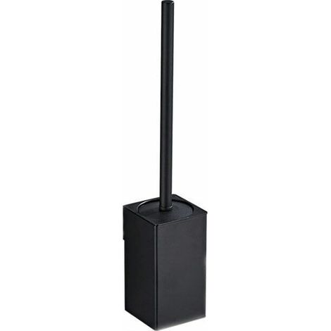 1pc(Black) 304 Stainless Steel Wall Mounted Square Toilet Brush Holder with 1 Brush Heads (1/5)