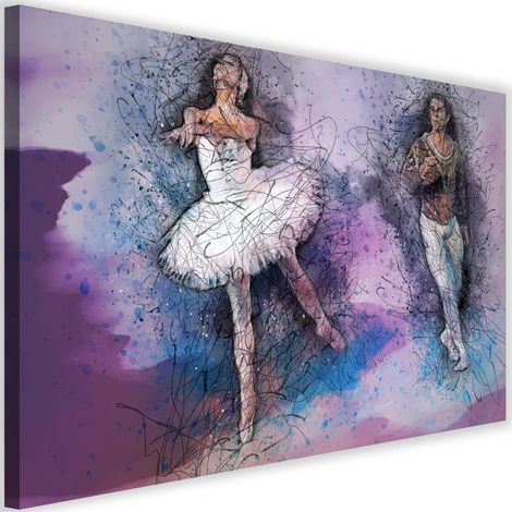 Tableau sur toile Ballerine Ballet Lilas 60x40 (1/5)