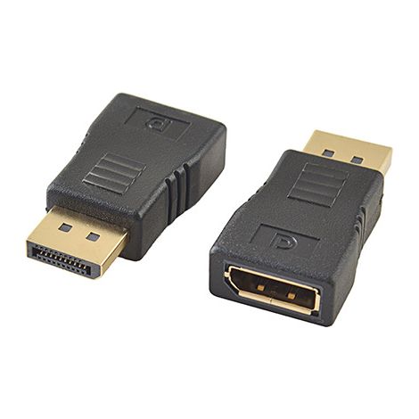 Large format DP male to female straight adapter, large format DP male to DP female adapter, high definition DP adapter, DisplayPort. (1/5)