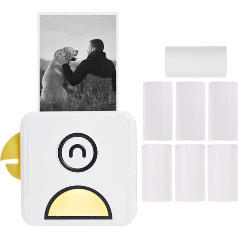 Mini imprimante photo thermique Bluetooth Poooli L1 perroquet 7 rouleaux papier 200dpi (1/5)