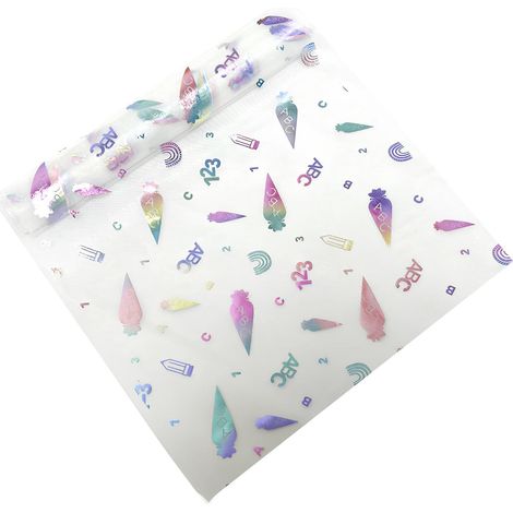 Chemins De Table En Maille Blanche Pour Fête Scolaire - Décoration Transparente Avec Motifs ABC Et 123 - 28cm X 3Y - 1 Pièce (1/4)