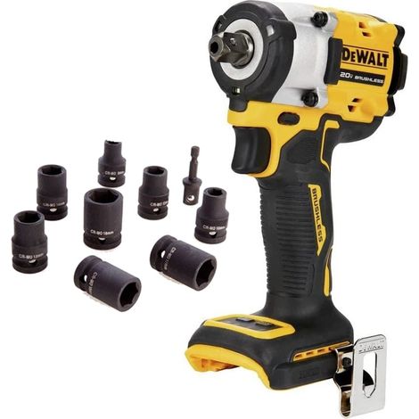 Dewalt 18v XR DCF922N Brushless 1/2 Torque Wrench Detent Pin + 9PC Socket Set (1/5)