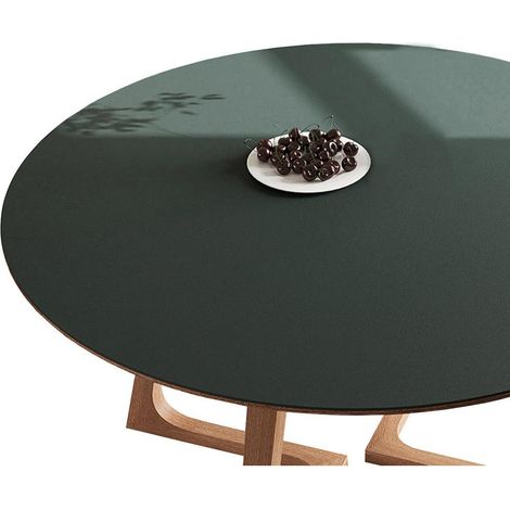 Protection de table PU Rond 110cm Vert Foncé Imperméable Anti-rayures