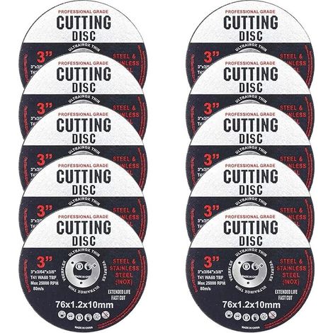 10pcs 76mm Angle Grinder Cutting Discs for Precise and Fast Cuts of Aluminum, Metal, Wood, Steel and Iron, Discs for Professionals and DIYers (1/5)